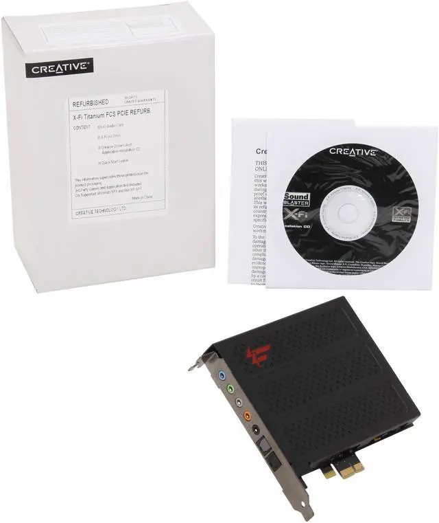 Alt view image 5 of 5 - Creative Sound Blaster X-Fi Titanium Fatal1ty Professional 70SB088600002-8 7.1 Channels 24-bit 96KHz PCI Express x1 Interface Sound Card