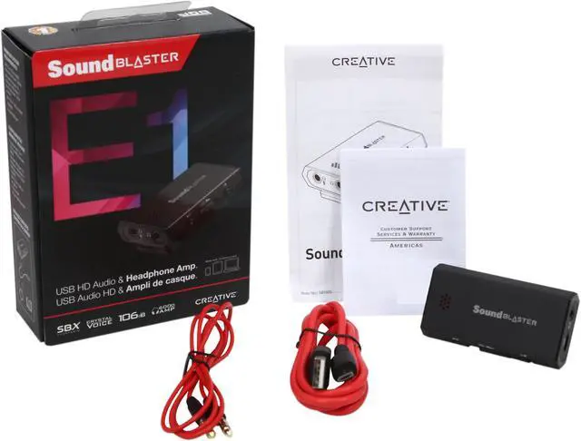 Alt view image 8 of 8 - Creative Sound Blaster E1 USB Sound Card and DAC with Powered Headphone Amp