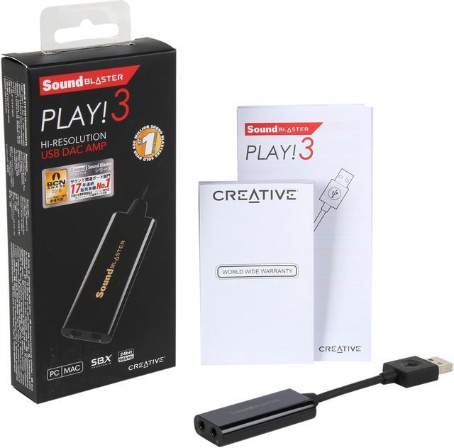 Alt view image 6 of 5 - Creative Labs Sound Blaster Play! 3 External USB Sound Adapter for Windows and Mac. Plug and Play (No Drivers Required). Upgrade to 24-Bit 96Khz Playback