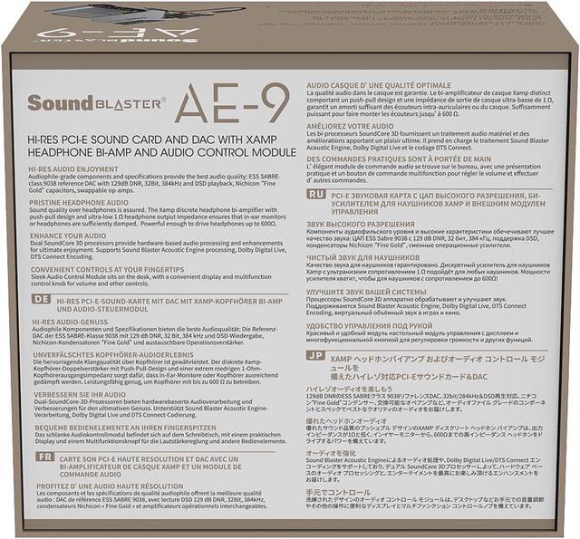 Alt view image 16 of 16 - Creative Sound Blaster AE-9 Sound Card (Metallic Gray)