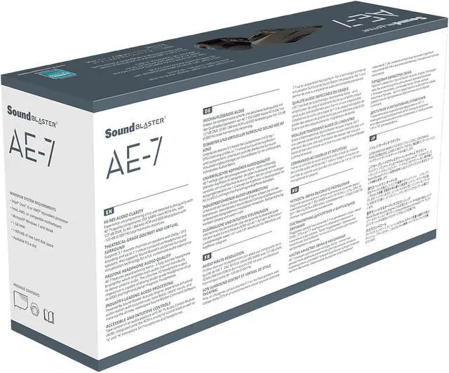 Alt view image 13 of 13 - Creative Sound Blaster AE-7 Hi-Res Internal PCIe Sound Card, Quad-Core Processor, 127dB DNR ESS SABRE-class 9018 DAC, Xamp Discrete Custom Bi-amp, Discrete 5.1/Virtual 7.1, Dolby, DTS Encoding (Black)