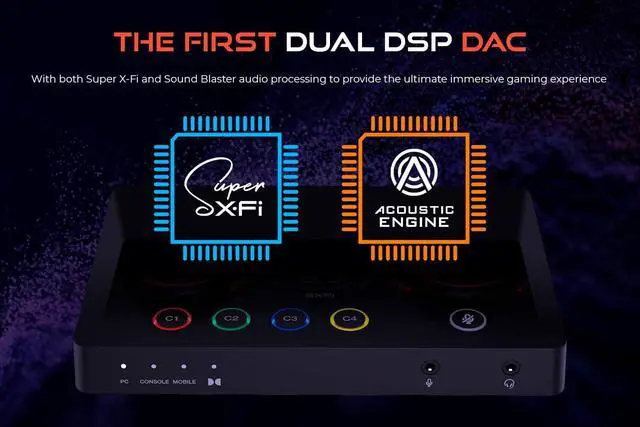 Alt view image 6 of 7 - Creative Sound Blaster GC7 Game Streaming DAC Amp ft Programmable Buttons, Super X-Fi, 7.1 Virtual Surround, Battle Mode, Scout Mode, GameVoice Mix, for PC, PS4/PS5, Nintendo Switch, Xbox