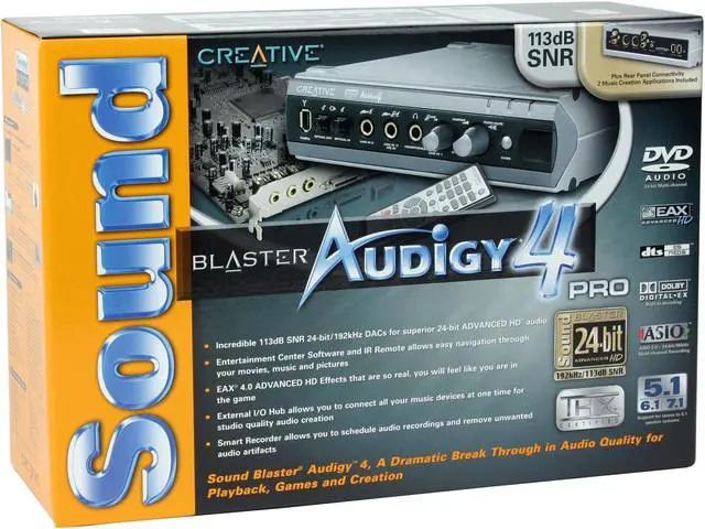 Alt view image 7 of 7 - Creative Sound Blaster Audigy 4 Pro 7.1 Channels 24-bit 192KHz PCI Interface Sound Card