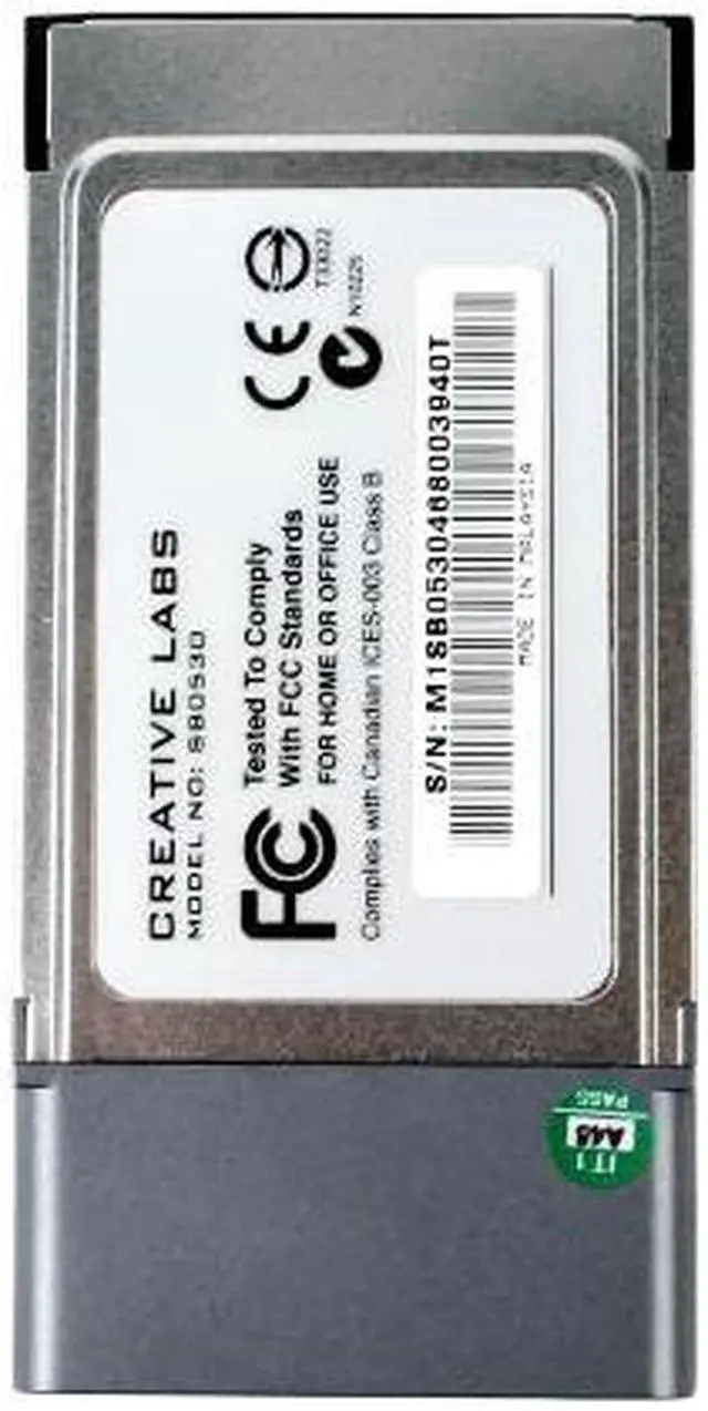 Alt view image 4 of 6 - Creative 70SB053000000 PCMCIA Sound Card A combined Line-In / Microphone-In and Optical-In jack headphone-out multichannel speaker jack