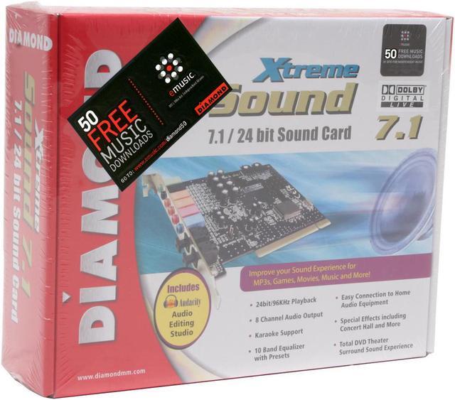 Alt view image 6 of 6 - DIAMOND XtremeSound XS71DDL 7.1 Channels 24-bit 96KHz PCI Interface Sound Card