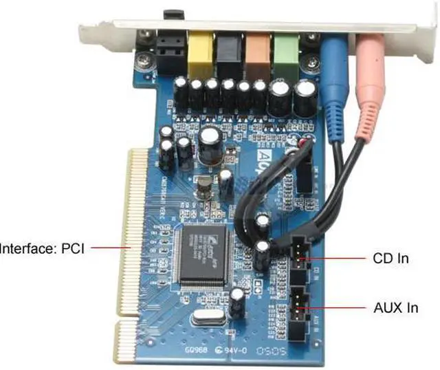 Alt view image 3 of 6 - AOpen Cobra AW870LP 7.1 Channels 24-bit 96KHz PCI Interface Sound Card