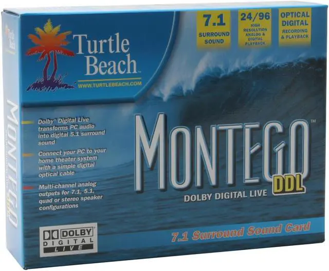 Alt view image 5 of 5 - Turtle Beach TBS-3300-01 7.1 Channels 24-bit 96KHz PCI Interface Montego DDL Sound Card