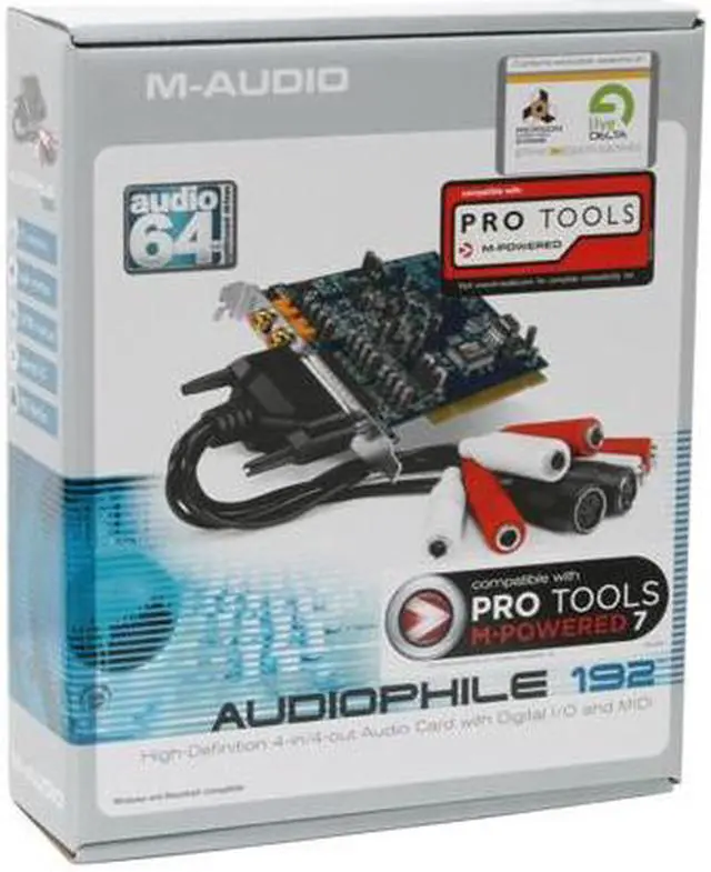 Alt view image 8 of 8 - M-AUDIO Audiophile 192 24-bit 192KHz PCI Interface High-Definition 4-In-4-Out Audio Card with Digital I/O and MIDI