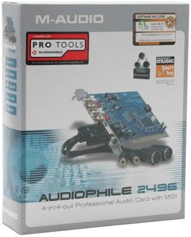 Alt view image 5 of 5 - M-AUDIO Audiophile 2496 24-bit 96KHz PCI Interface 4-In-4-Out Professional Audio Card with MIDI
