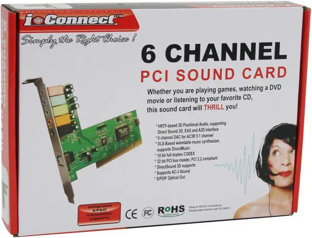 Alt view image 6 of 6 - PPA 1431v 6 Channels 16-bit PCI Interface Sound Card