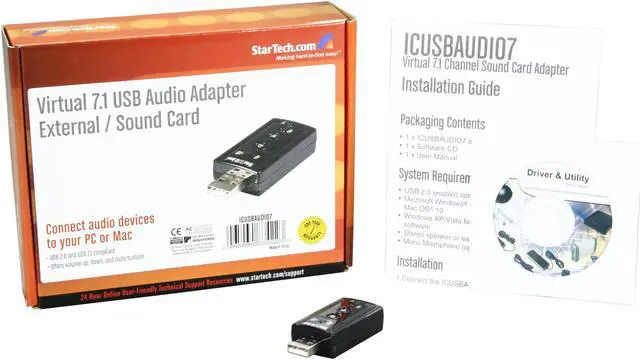 Alt view image 6 of 5 - StarTech.com ICUSBAUDIO7 7.1 Channels 48KHz USB Interface Stereo Audio Adapter External Sound Card