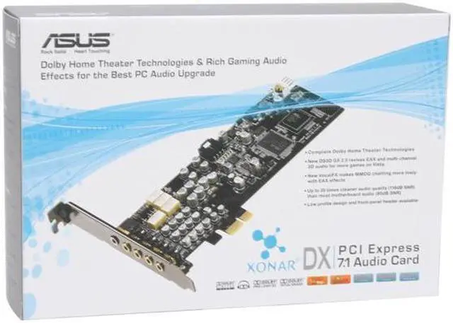 Alt view image 8 of 8 - ASUS Xonar DX 7.1 Channels 24-bit 192KHz PCI Express x1 Interface Sound Card