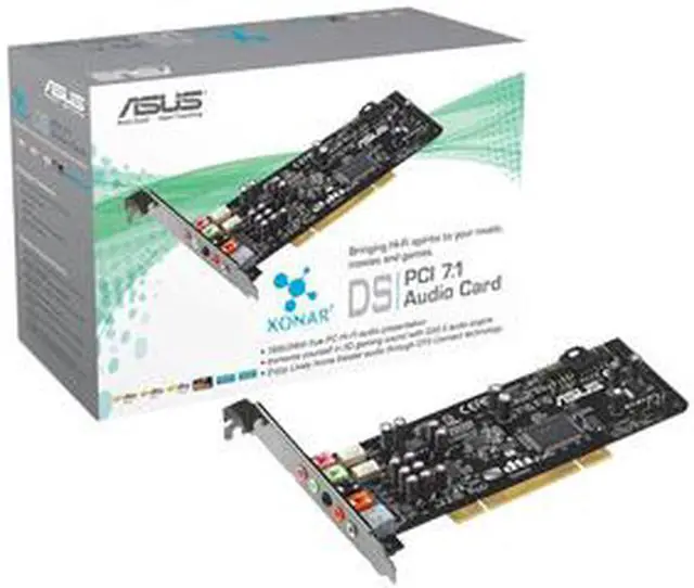 Main image of ASUS Xonar DS 7.1 Channels 24-bit 24 bit 44.10 kHz Playback 24 bit 48 kHz Playback 24 bit 96 kHz Playback 24 bit 192 kHz Playback 24 bit 96 kHz Recording PCI Interface Sound Card