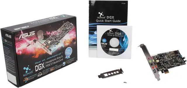 Alt view image 5 of 5 - ASUS XONAR DGX 5.1 Channels 24-bit 96KHz PCI Express x1 Interface Gaming Audio Card