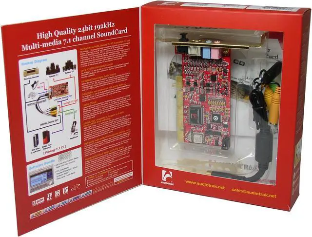 Alt view image 5 of 5 - AUDIOTRAK Prodigy 7.1LT 7.1 Channels 24-bit 16, 22, 24, 32, 44.1, 48, 88.2, 96, 176.4kHz PCI Interface Sound Card