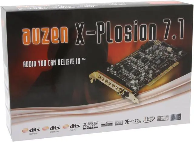 Alt view image 10 of 10 - AUZEN XPlosion 7.1 7.1 Channels 24-bit 96KHz PCI Interface Sound Card