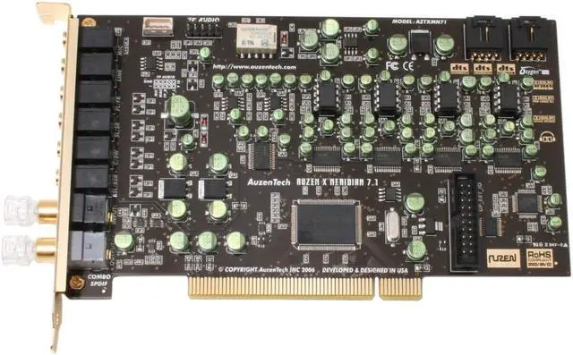 Alt view image 2 of 7 - AUZEN AZT-XM71 7.1 Channels 24-bit 192KHz PCI Interface Auzen X-Meridian 7.1 Sound Card
