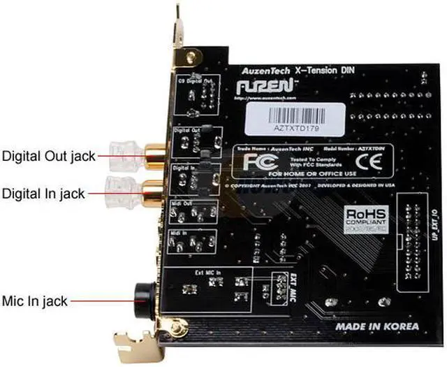 Alt view image 4 of 7 - AUZEN Auzen X-Tension DIN 24-bit 192KHz Sound Card