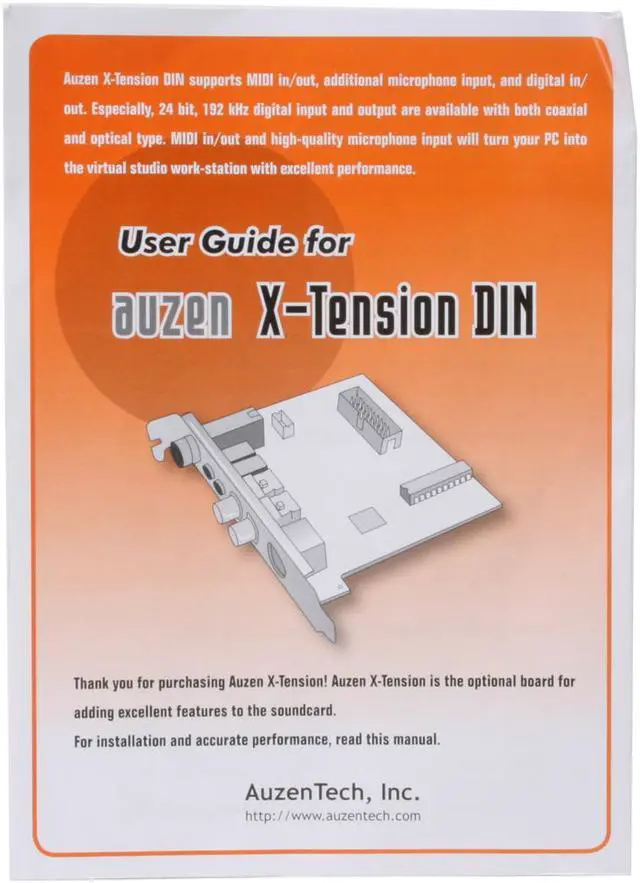Alt view image 6 of 7 - AUZEN Auzen X-Tension DIN 24-bit 192KHz Sound Card