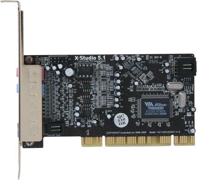 Alt view image 3 of 6 - AuzenTech  X-Studio 5.1 Channels 24-bit  96KHz  PCI  Interface Low Profile Sound Card