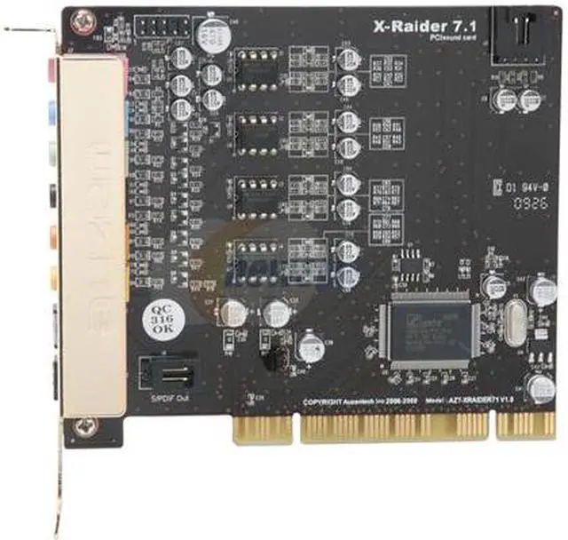 Alt view image 3 of 6 - AuzenTech  X-Raider 7.1 Channels 24-bit  96KHz  PCI  Interface Sound Card