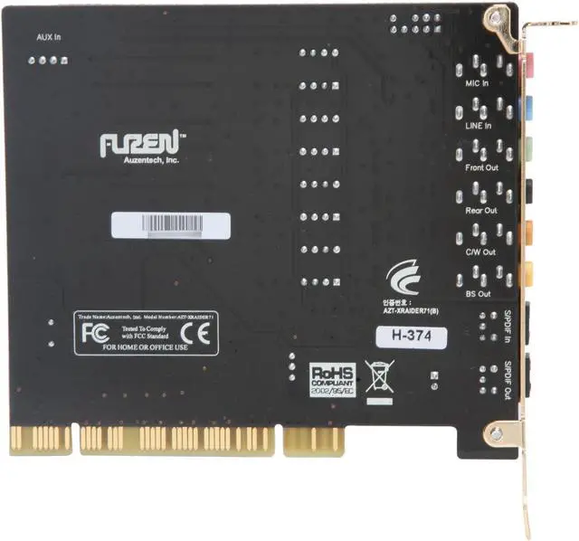 Alt view image 4 of 6 - AuzenTech  X-Raider 7.1 Channels 24-bit  96KHz  PCI  Interface Sound Card
