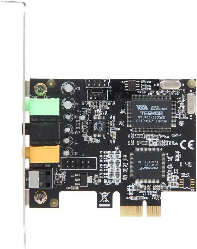 Alt view image 6 of 8 - SYBA SD-PEX63034 7.1 Channels 24-bit 48KHz PCI Express x1 Interface Surround Sound Digital/Analog Audio Card