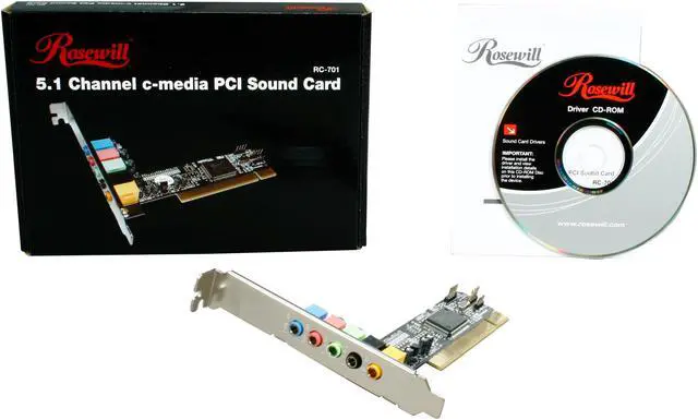 Alt view image 5 of 5 - Rosewill RC-701 - 5.1-Channel Sound Card with PCI-Interface