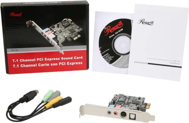 Alt view image 5 of 5 - Rosewill RC-703 7.1 Channel PCIe Sound Card