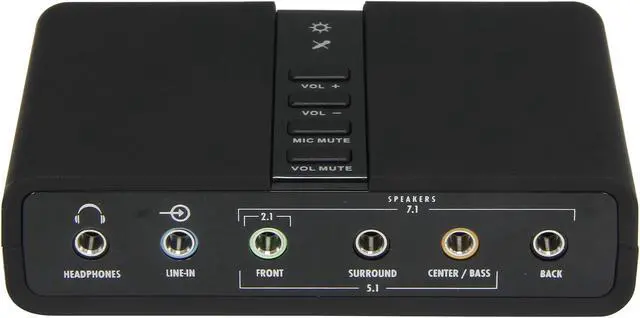 Alt view image 2 of 6 - Rosewill U-701 7.1 Channel USB 2.0 Gaming Sound Box, Full-Duplex External Sound Card, SPDIF In/Out, 48/44.1 Sampling Rate