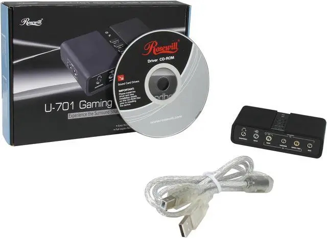 Alt view image 6 of 6 - Rosewill U-701 7.1 Channel USB 2.0 Gaming Sound Box, Full-Duplex External Sound Card, SPDIF In/Out, 48/44.1 Sampling Rate