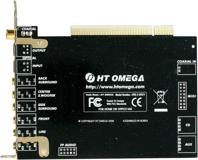 Alt view image 4 of 5 - HT  OMEGA STRIKER 7.1 Channels PCI Interface Sound Card