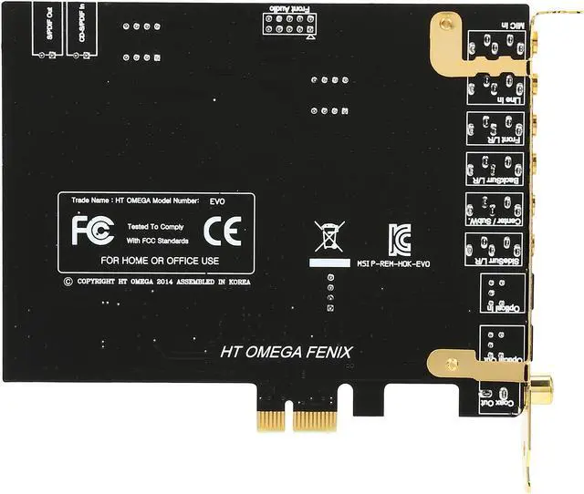 Alt view image 4 of 5 - HT  OMEGA FENIX 7.1 Channels 24-bit 192KHz PCI Express x1 Interface Sound Card