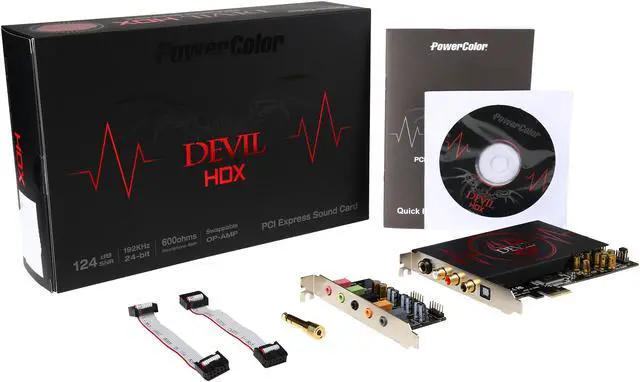 Alt view image 6 of 6 - PowerColor DEVIL HDX  7.1 Channels PCI Express x1 44.1K/48K/88.2K/96K/192KHz @ 16bit/24bit Sound Card