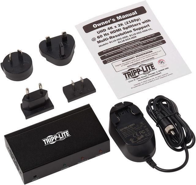 Alt view image 5 of 5 - Tripp Lite B118-002-HDR 2-Port HDMI 2.0 Splitter with Multi-Resolution Support