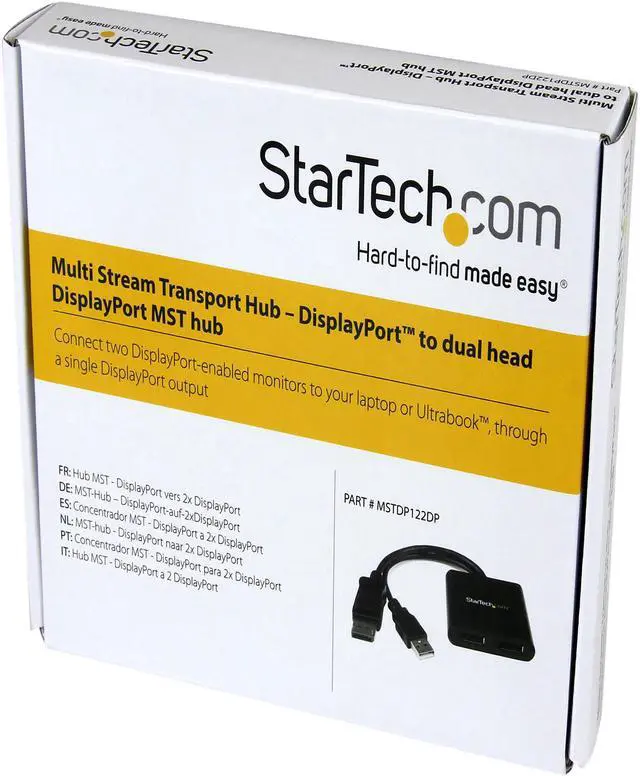 Alt view image 9 of 10 - StarTech.com MSTDP122DP DisplayPort to DisplayPort Multi Monitor Splitter - 2-Port MST Hub - DP 1.2 to 2x DP MST Hub