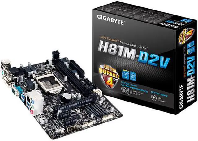 Alt view image 4 of 4 - GIGABYTE GA-H81M-D2V LGA1150/ Intel H81/ DDR3/ SATA3&USB3.0/ A&GbE/ MicroATX Motherboard