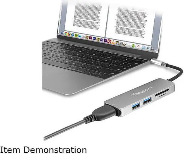 Alt view image 3 of 5 - Aluratek AUMC0302F USB Type-C Multimedia Hub and Card Reader with HDMI