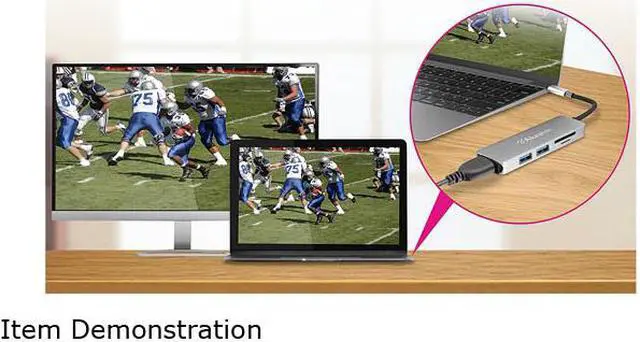 Alt view image 4 of 5 - Aluratek AUMC0302F USB Type-C Multimedia Hub and Card Reader with HDMI