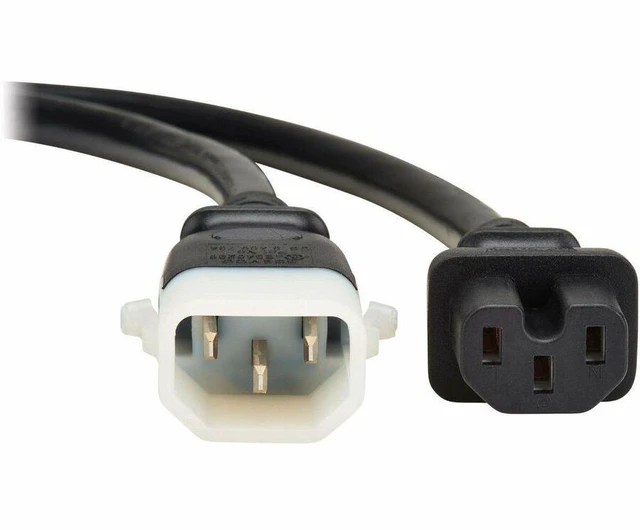 Alt view image 3 of 4 - Eaton Tripp Lite Series PDU Power Cords - C15 to P-Lock C14 - Heavy-Duty - 15A - 250V - 14 AWG - 3 ft. (0.9 m) - Black - 6 Pack - P018-E03-6