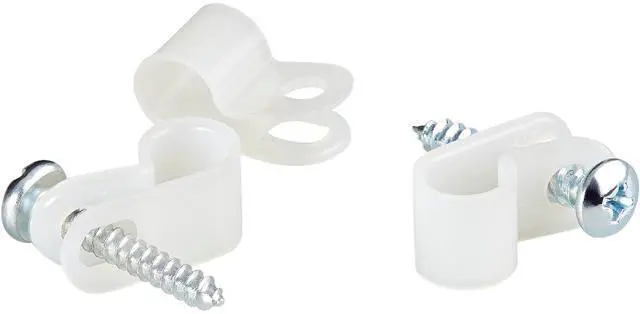 Main image of 100 SCREW MOUNT CABLE CLAMPS R-TYPE CLIP