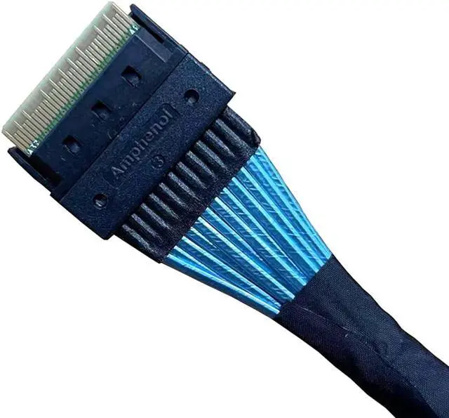 Alt view image 3 of 4 - Broadcom 05-60002-00 1m x8 SFF-8654 to 2x4 SFF-8643 SAS Data Transfer Cable