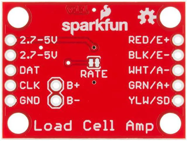 Alt view image 3 of 3 - SparkFun Load Cell Amplifier - HX711 Small Breakout Board Read Load Cells to Measure Weight Four-wire Wheatstone Bridge Configuration Connect to Sensors Build Scale Process Control Presence Detection
