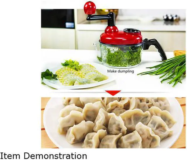 Alt view image 4 of 5 - Food Chopper Hand Crank Food Processor Chopper Vegetable Quick Chopper