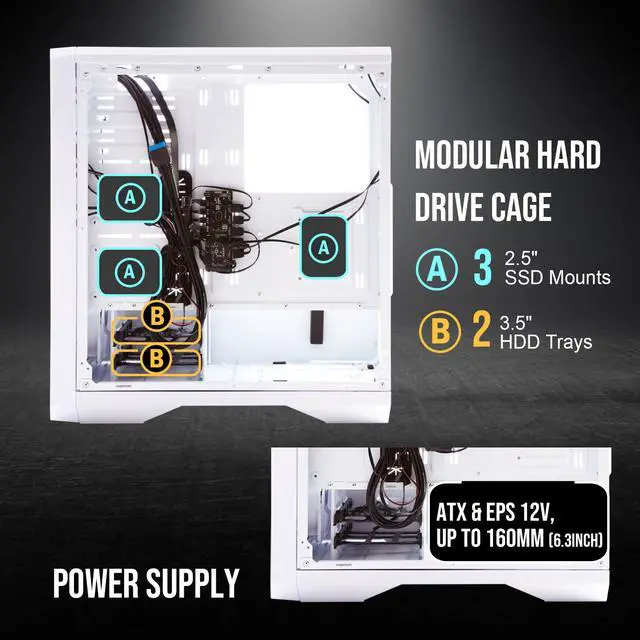 Alt view image 4 of 6 - Bitfenix Enso Mesh Case White ARGB Edition, Mesh Front Panel, Tempered Glass Window Side Panel, ATX/Micro ATX/Mini ITX Form Factor, 4 x 3 pin 5V ARGB Fans Pre-installed, BFC-ESM-150-WWWGK-4A