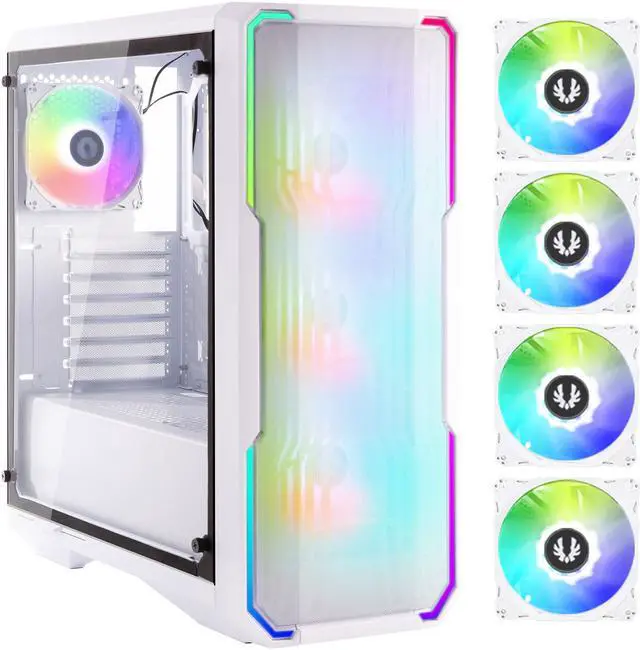 Main image of Bitfenix Enso Mesh Case White ARGB Edition, Mesh Front Panel, Tempered Glass Window Side Panel, ATX/Micro ATX/Mini ITX Form Factor, 4 x 3 pin 5V ARGB Fans Pre-installed, BFC-ESM-150-WWWGK-4A