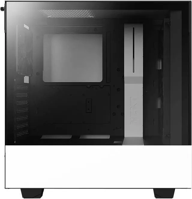 Alt view image 5 of 10 - NZXT H510 Flow Matte White - Compact ATX PC Gaming Case - Tempered Glass - Enhanced Cable Management - Water-Cooling Ready