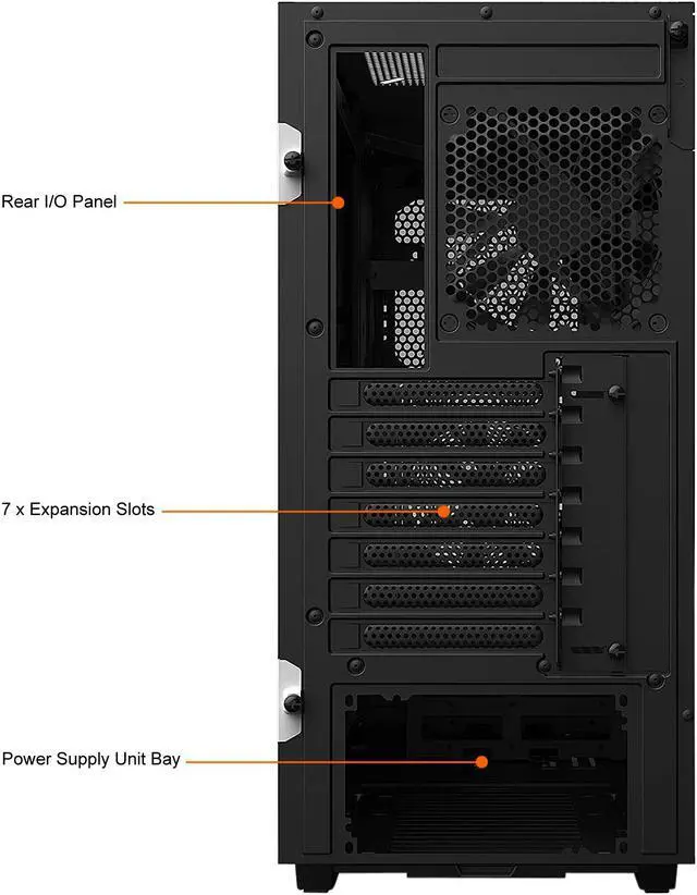 Alt view image 10 of 10 - NZXT H510 Flow Matte White - Compact ATX PC Gaming Case - Tempered Glass - Enhanced Cable Management - Water-Cooling Ready