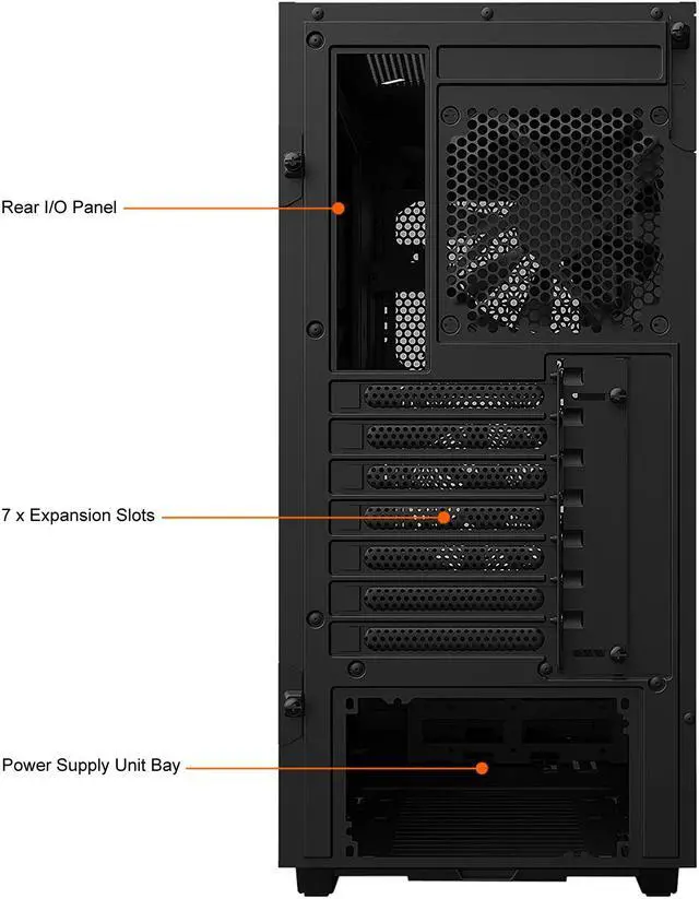 Alt view image 10 of 10 - NZXT H510 Flow Matte Black - Compact ATX PC Gaming Case - Tempered Glass - Enhanced Cable Management - Water-Cooling Ready