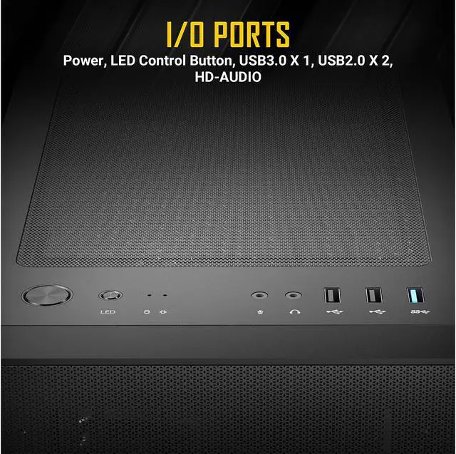 Alt view image 6 of 14 - Antec NX Series NX410, 2 x 140mm & 1 x 120mm ARGB Fans Included, 360mm Radiator Support, Mesh Front Panel & Swing-Open Tempered Glass Side Panel ATX Mid-Tower Gaming Case